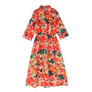 VALENTINA WAISTED BOLD PRINTED DRESS