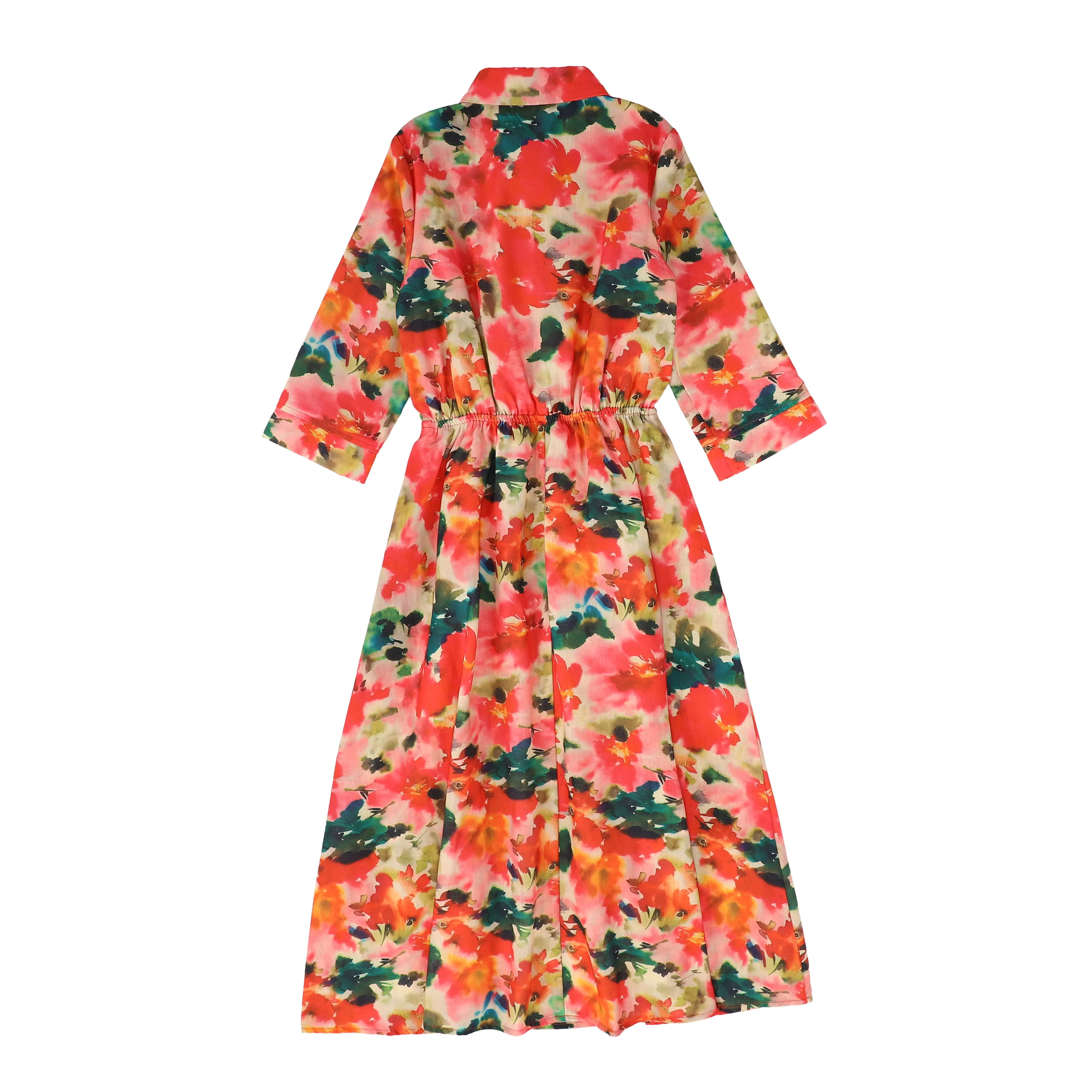 VALENTINA WAISTED BOLD PRINTED DRESS